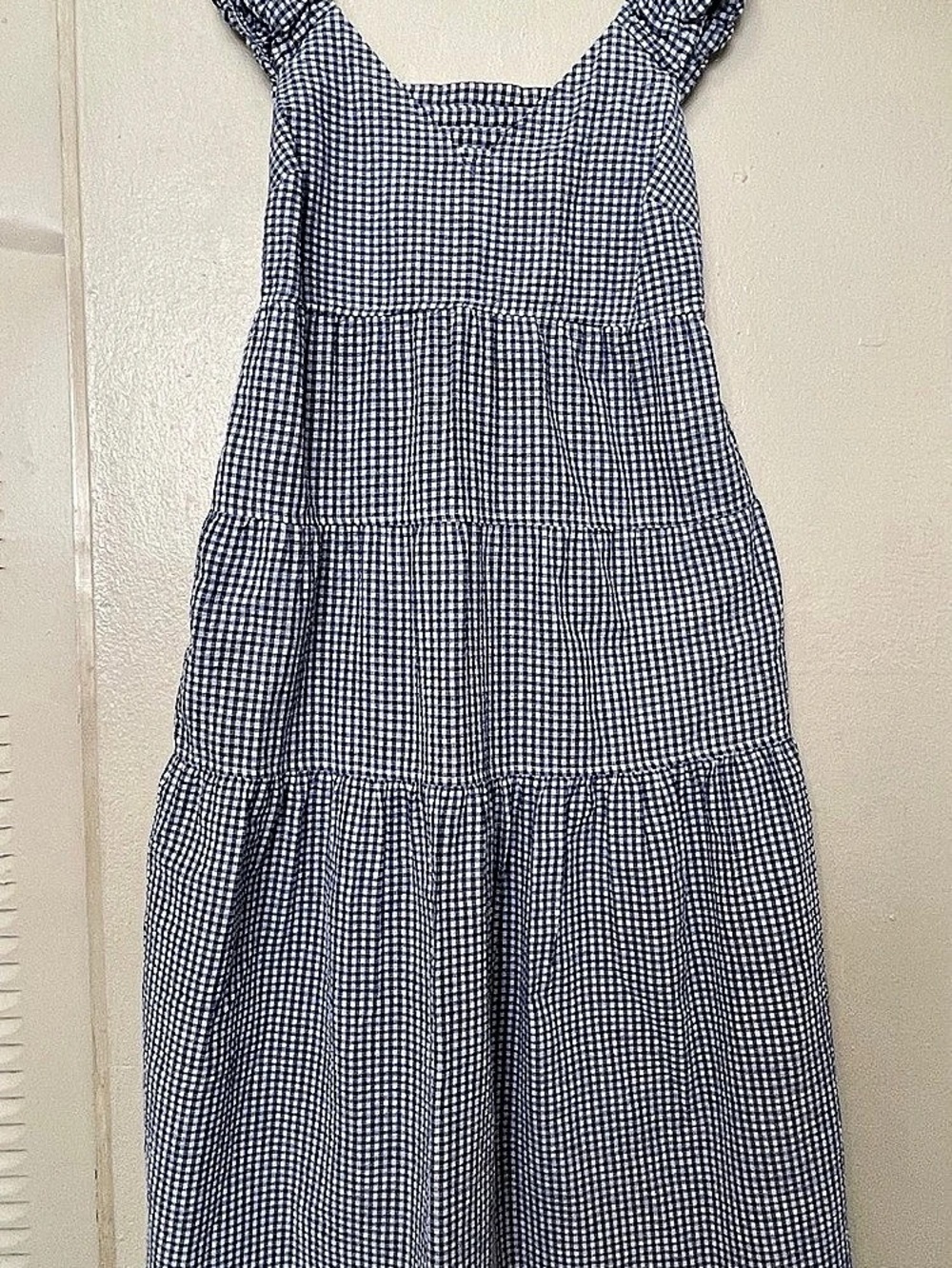 Old Navy Gingham Maxi Dress in Blue & White Size Medium Like New